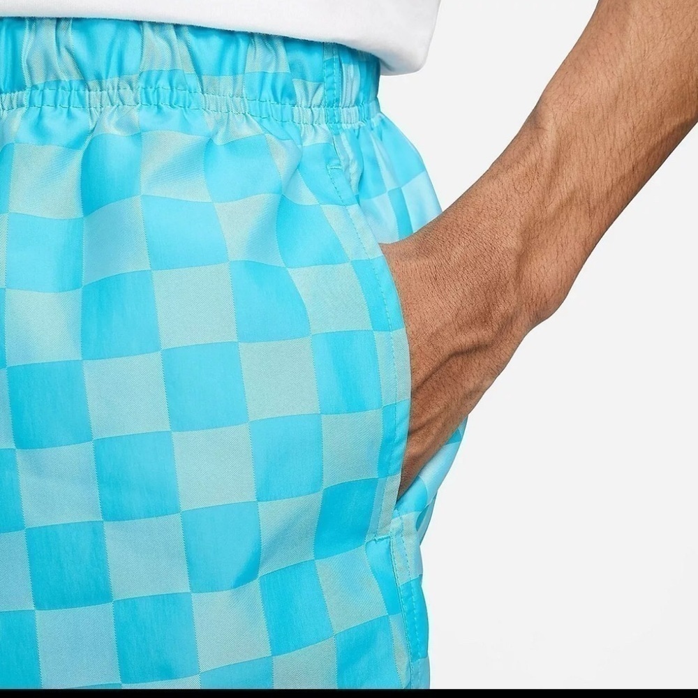 Nike Men's Checkers Club Flow Short, Woven Bright Blue, Size , New - Picture 3 of 7